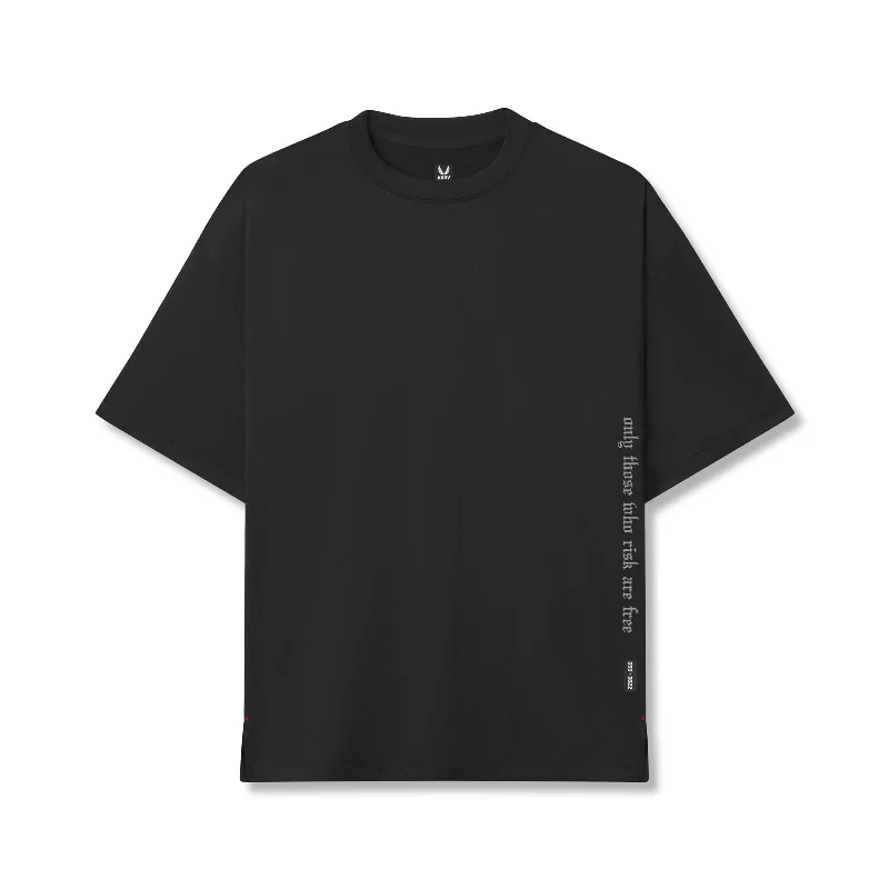 0822. AeroSilver® Oversized Tee - Black "OTWR"