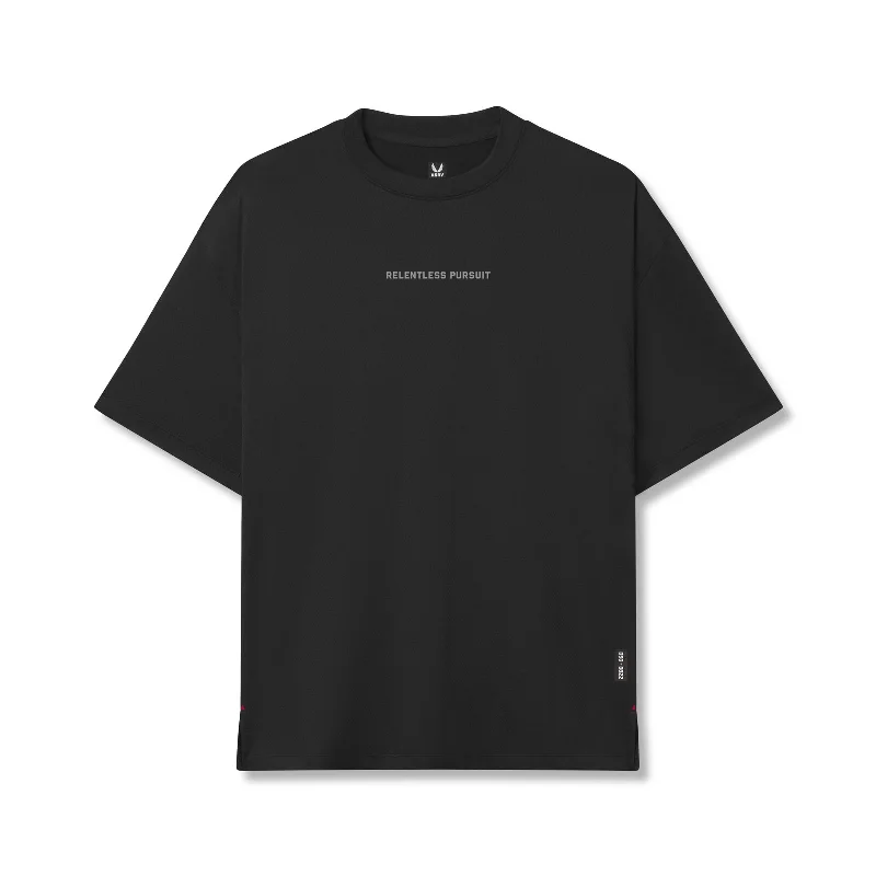 0822. AeroSilver® Oversized Tee - Black "RP"