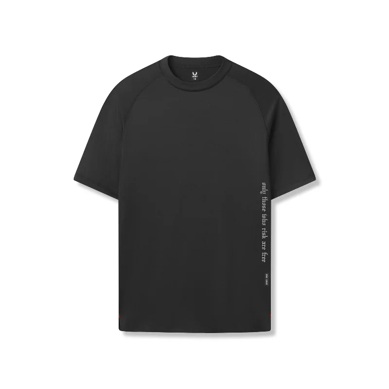 0918. AeroSilver® Fitted Tee - Black "OTWR"