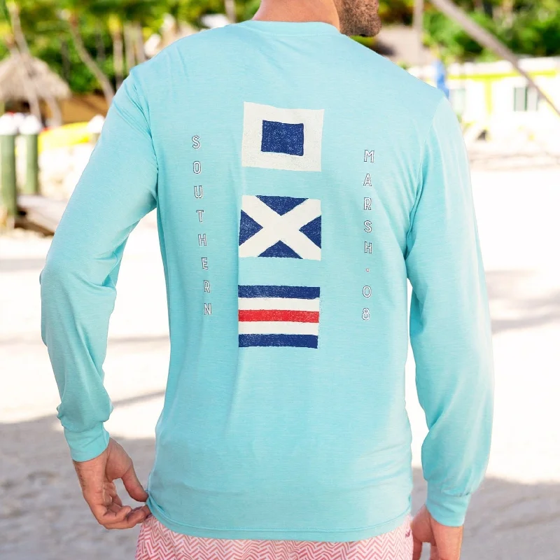 FieldTec™ Heathered Performance Tee - Flags - Long Sleeve