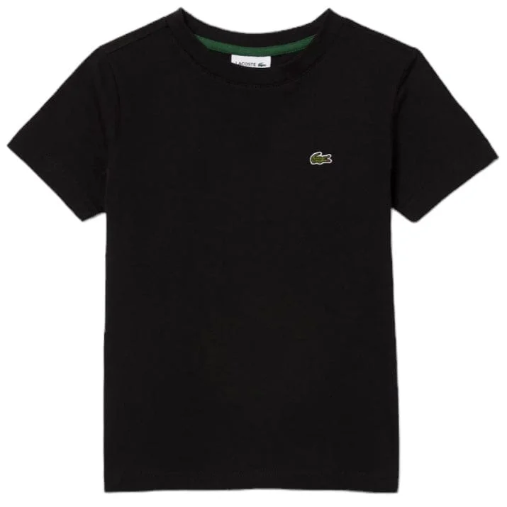 Kids Lacoste Plain Cotton Jersey Tee (Black) TJ1122-51