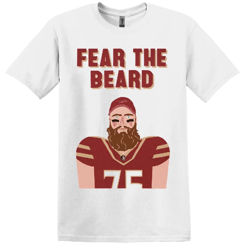 Ragz Adult/Unisex Fear the Beard Dillan Gibbons Design Short Sleeve T-shirt - White