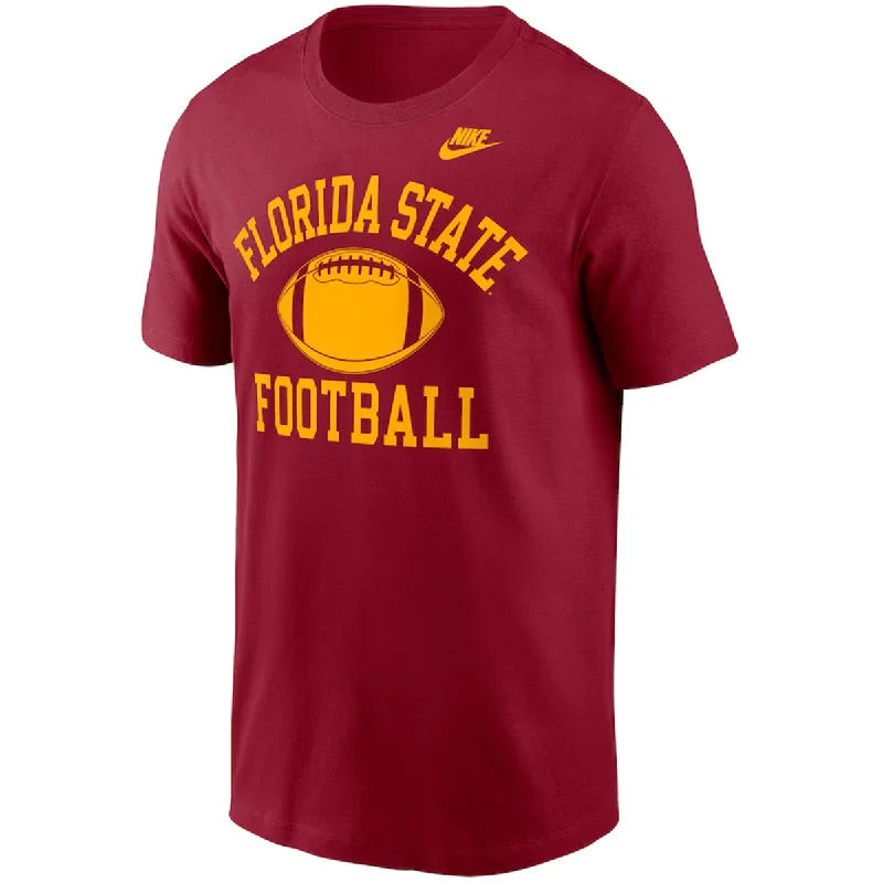 Nike Men's Vault Florida State Football Design Legacy Cotton Short Sleeve T-shirt - Crimson