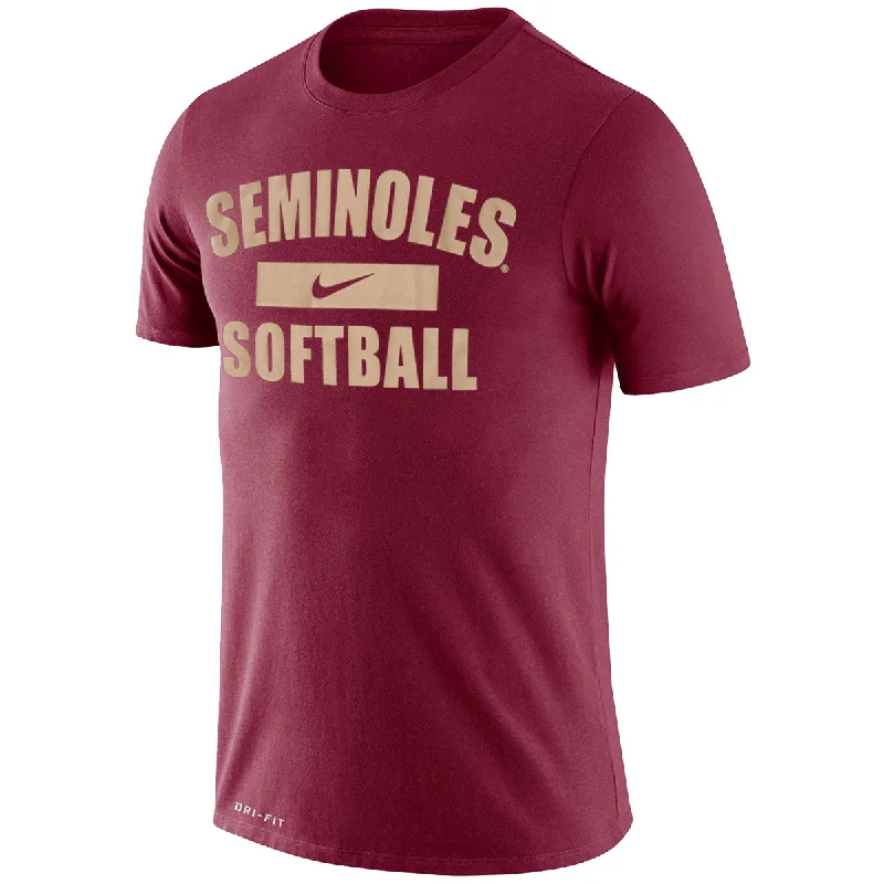 Nike Men's Seminoles Softball Design Legend Short Sleeve T-shirt - Garnet