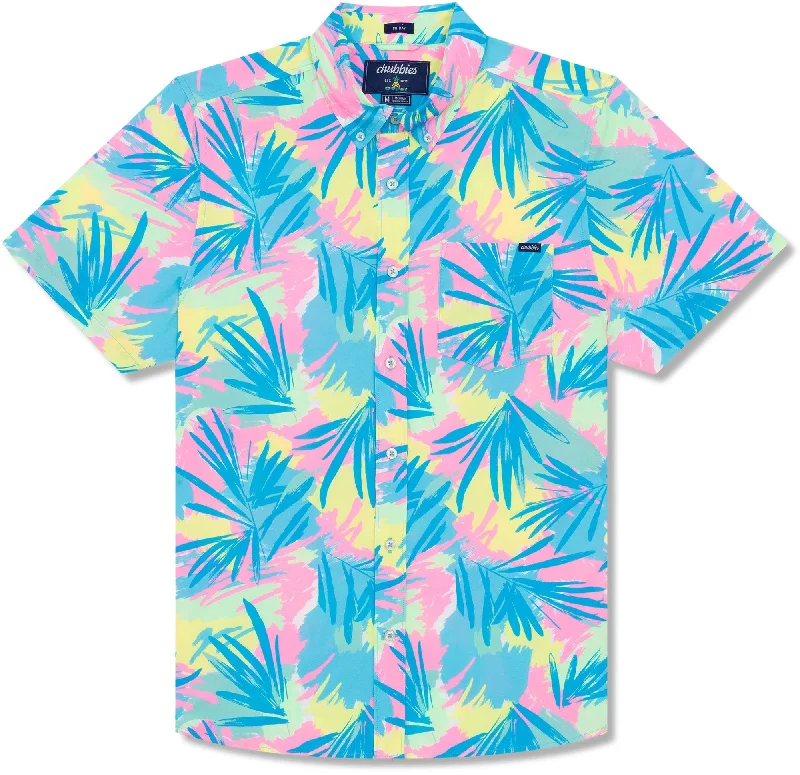 Chubbies The Plant Be Tamed Short Sleeve Sport Shirt - Turquoise/Aqua