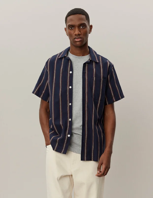 Lawson Stripe Shirt Dark Navy/Light Camel