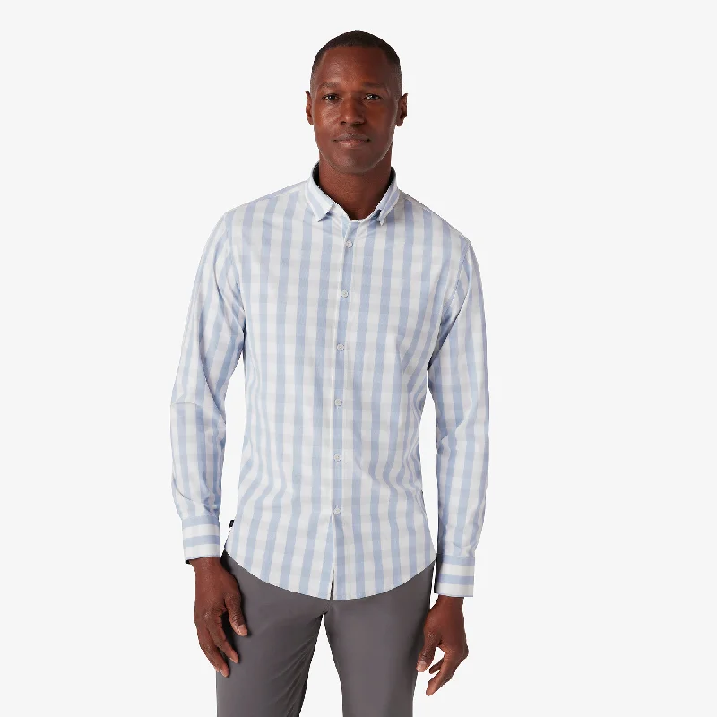 Leeward No Tuck Dress Shirt White Pelham Plaid