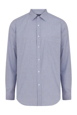 Regular Fit Long Sleeve Checked Cotton Casual Shirt, Blue K. 2