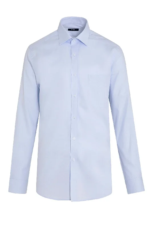 Regular Fit Long Sleeve Patterned Cotton Dress Shirt, Light Blue D.