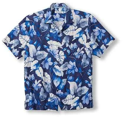 Tommy Bahama Big & Tall Azure Escape Camp Shirt - Royal Indigo