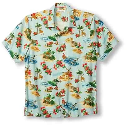 Tommy Bahama Big & Tall Santa Shores Camp Shirt - Light Sky