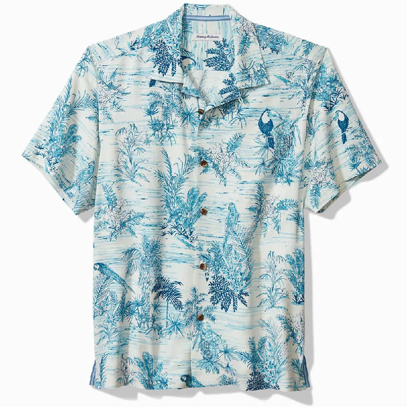 Tommy Bahama Birds Eye View Camp Shirt - River Blue