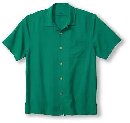 Tommy Bahama Coastal Breeze Check Camp Shirt - Cadmium Green