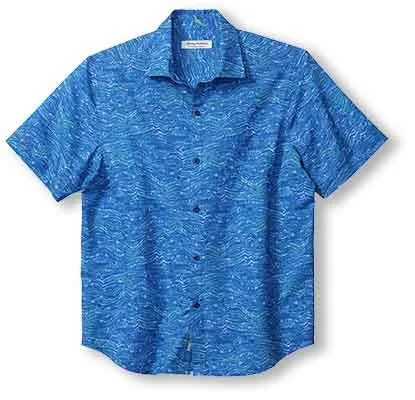 Tommy Bahama IslandZone Bahama IslandZone Coast Monte Rio Geo Camp Shirt - Cabo Blue