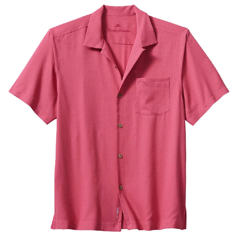 Tommy Bahama IslandZone Coastal Breeze Check Camp Shirt - Carmine Pink