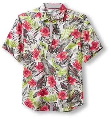 Tommy Bahama IslandZone Coconut Point Hibiscus Shores Camp Shirt - Summer Grey