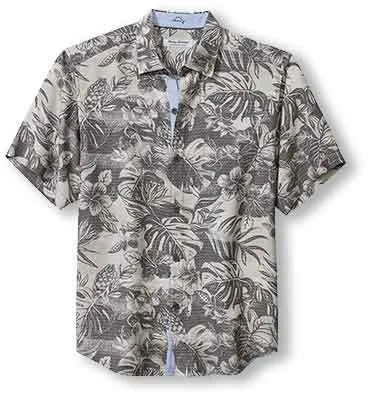 Tommy Bahama IslandZone Coconut Point Ocean Escape Camp Shirt - Summer Grey