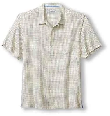 Tommy Bahama IslandZone Coconut Point Prismatic Check Camp Shirt - Froth