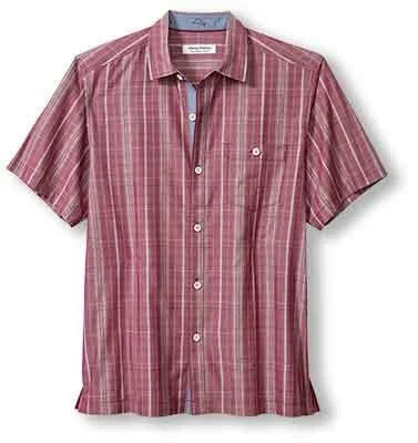 Tommy Bahama IslandZone Coconut Point Samba Stripe Camp Shirt - Moroccan Plum