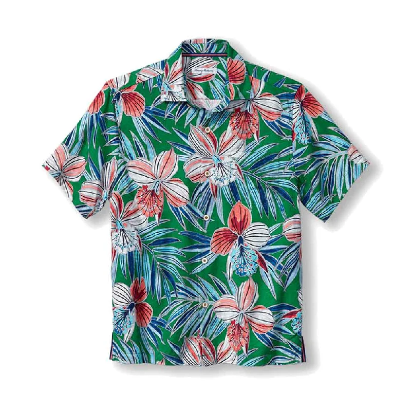 Tommy Bahama IslandZone Iris Oasis Camp Shirt - Emerald Grass