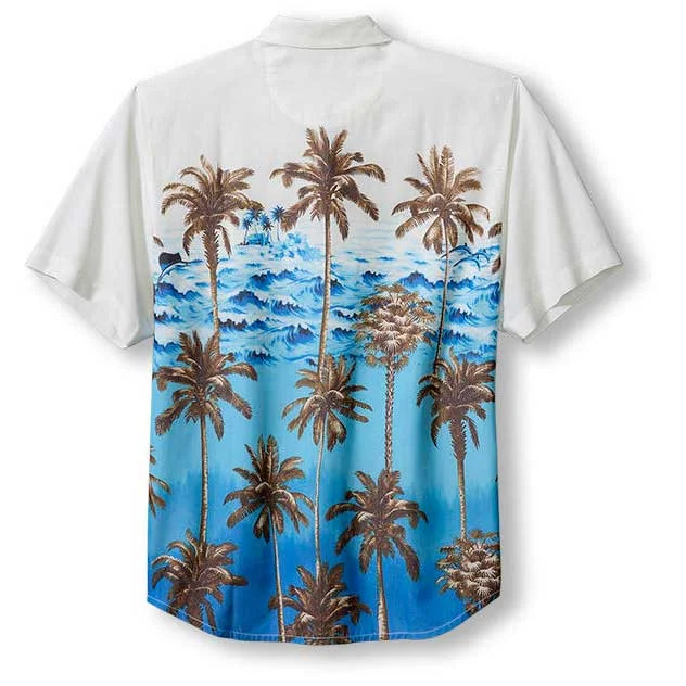 Tommy Bahama Islandzone Mojito Bay Playa Palms Camp Shirt - Coconut