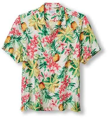 Tommy Bahama Veracruz Cay Orchid Oasis Camp Shirt - Summer Grey