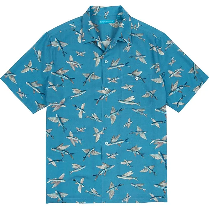 Tori Richard Flight Club Camp Shirt - Marine