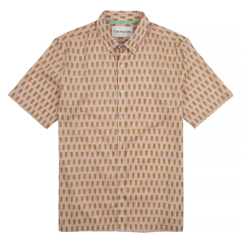 Tori Richard Pineapple Factory Camp Shirt - Pink