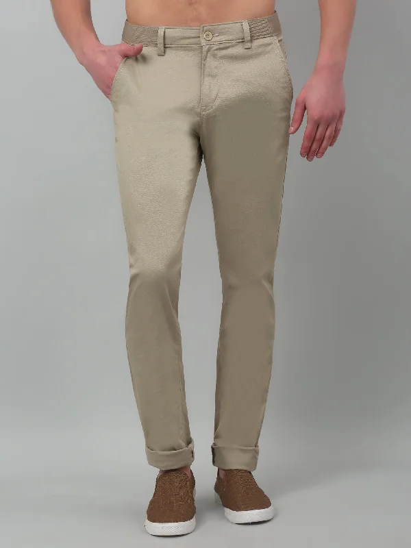 Men's Casual Flat front Fawn  Trousers