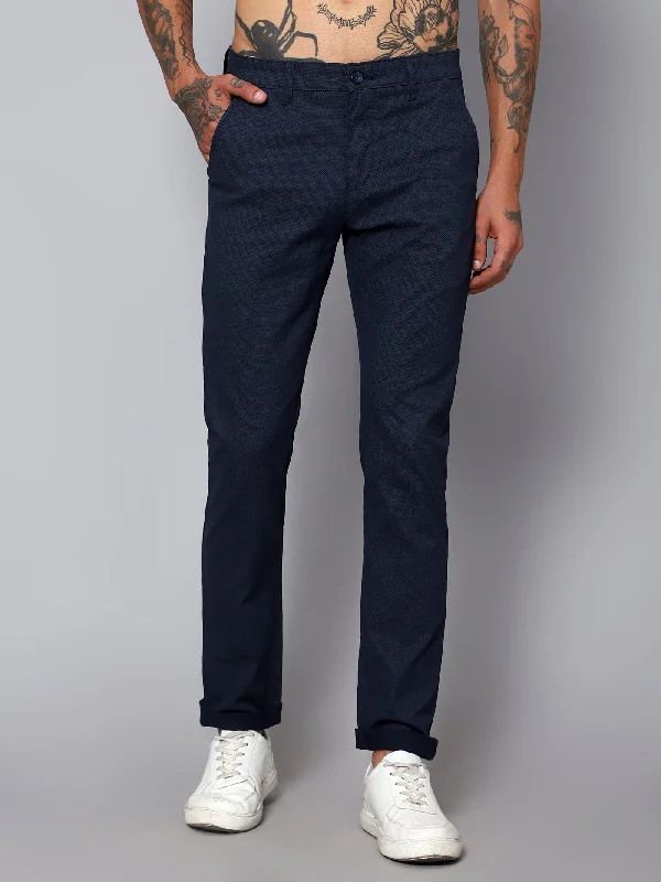 Men's Formal Flat front Navy Blue  Trousers