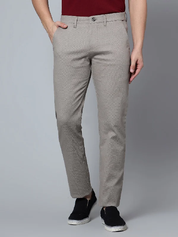 Men's Casual Flat front Stone  Trousers