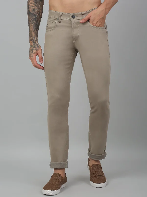 Men's Casual Flat front Stone  Trousers