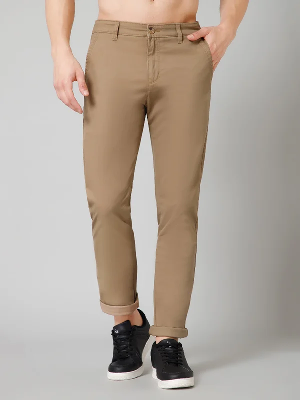 Men's Casual Flat front Khaki  Trousers