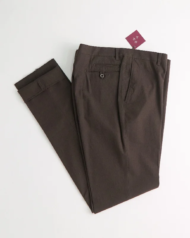 Cotton Tech Herringbone Pant / Chocolate