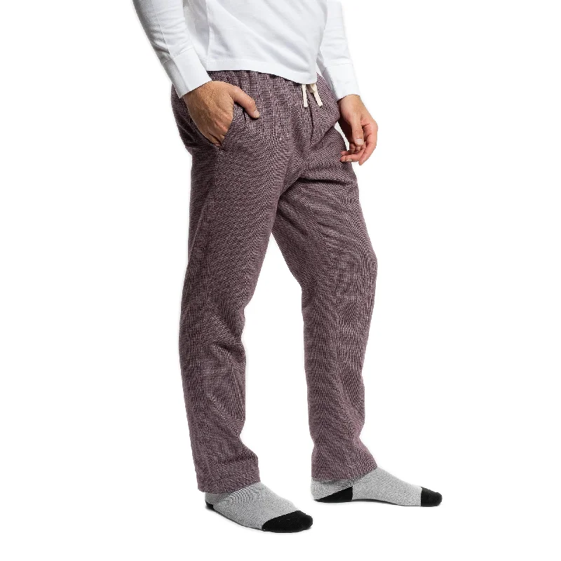 Flannel Pajama Pants - Burgundy Microcheck