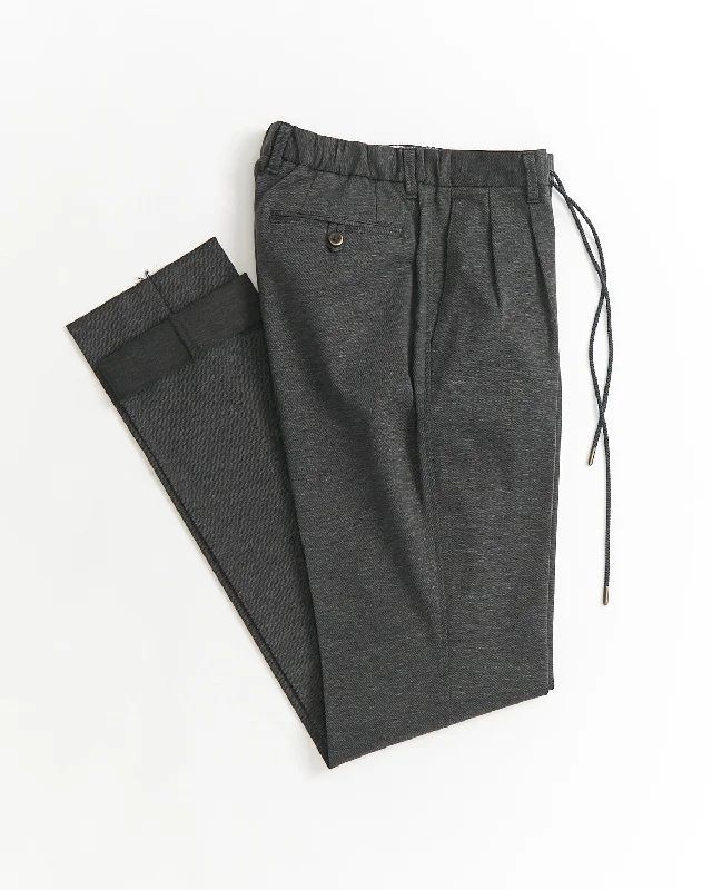 Heather Jersey Cotton Drawstring Pants / Grey