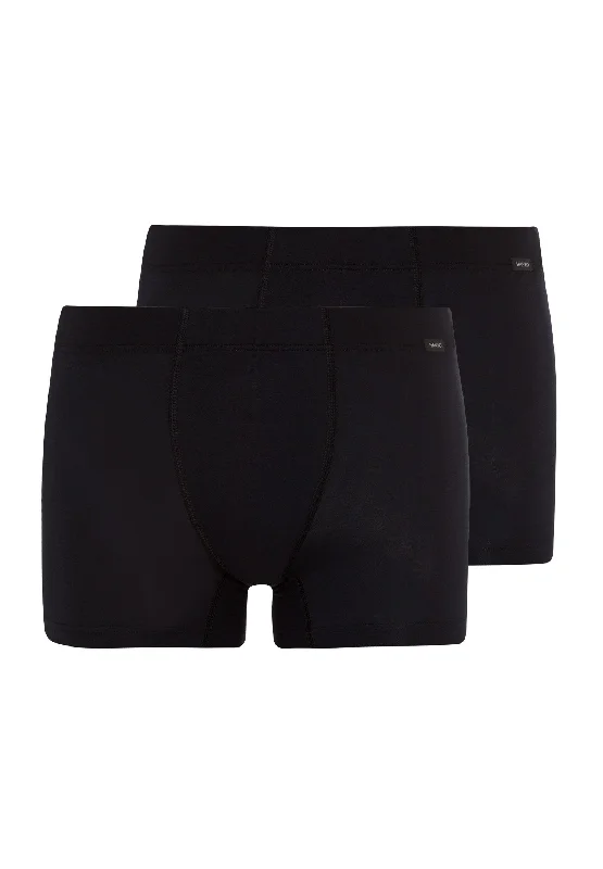 Cotton Essentials 2 Pack Boxer Brief With Covered Waistband | Black 73079-019