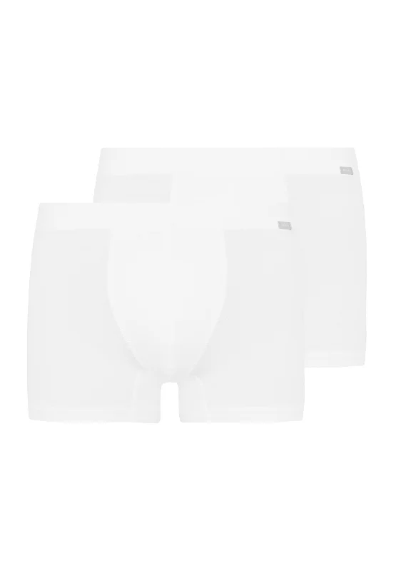 Cotton Essentials 2 Pack Boxer Brief With Covered Waistband | White 73079-101