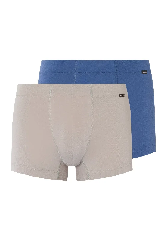 Cotton Essentials 2 Pack Boxer Brief With Covered Waistband | Slate Blue / Mid Grey 73079-2897