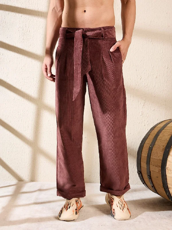 Chocolate Corduroy Korean Pants