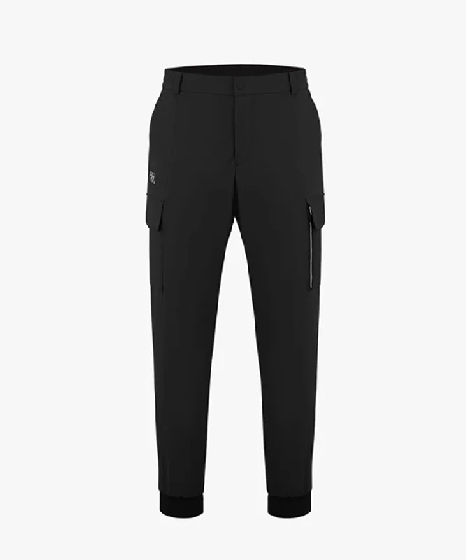 FAIRLIAR Men's Pocket Back Banding Jogger Pants - Black