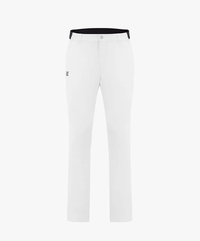 FAIRLIAR Men's Straight Fit Band Pants - White