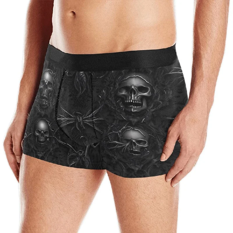 Men's Black Skulls Boxer Briefs