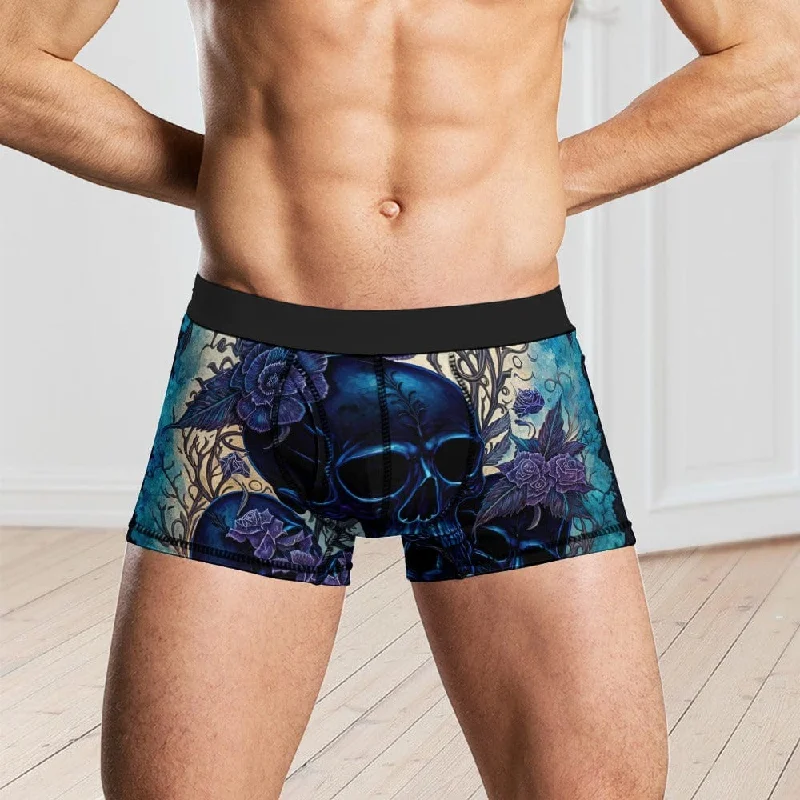 Men's Blue Skulls Boxer Underwear