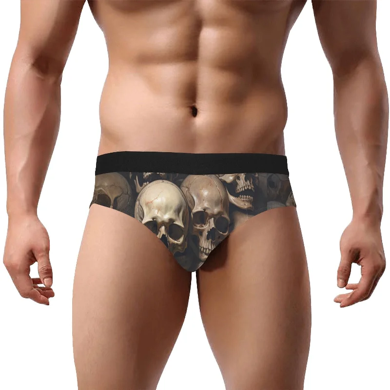 Men's Dark Skulls Mid Rise Briefs