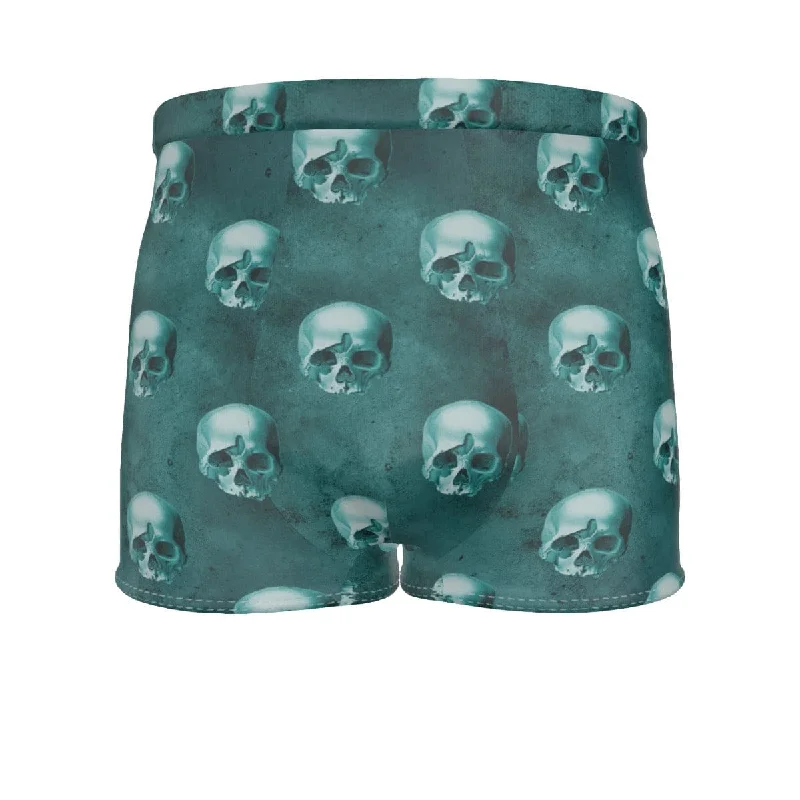 Men's Turqiose Blue Skulls Boxer Briefs