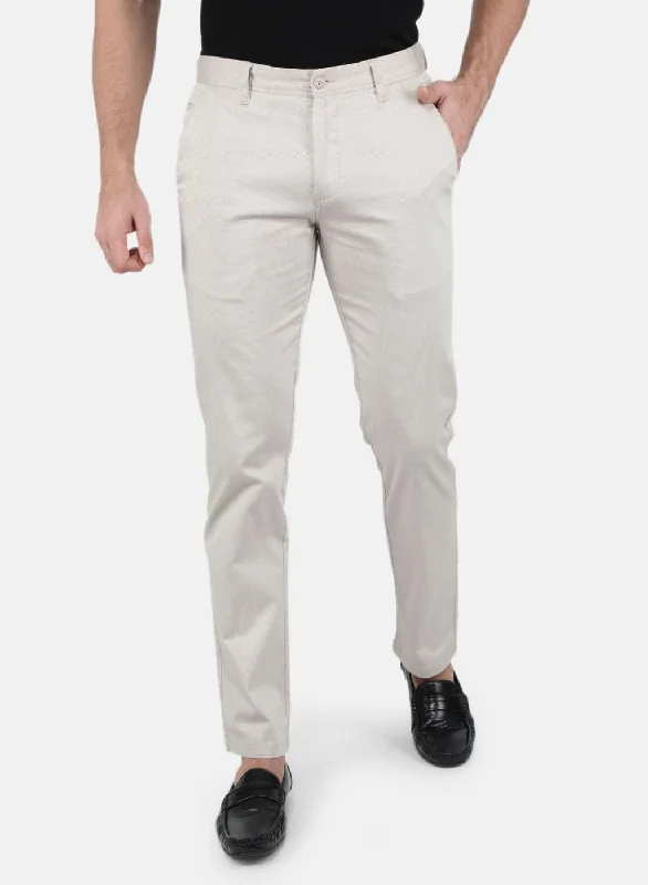 Men Beige Smart Fit Trouser