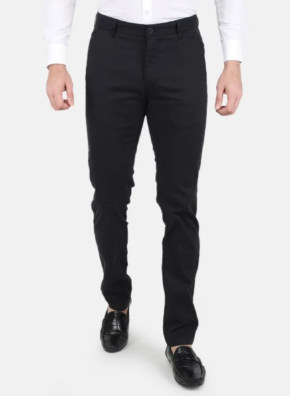 Men Black Smart Fit Trouser