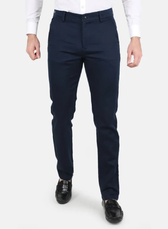 Men Blue Slim Fit Trouser