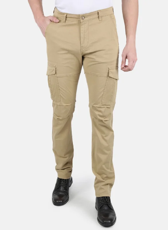 Men Khaki Smart Fit Trouser